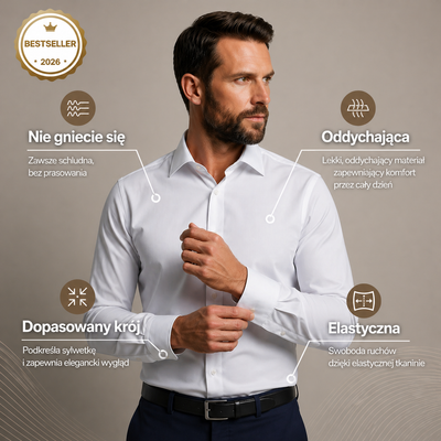 Koszula Klasycut - Odporna na Gniecenie, Antyperspiracyjna & Modelująca Sylwetkę