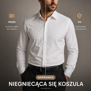 Koszula Klasycut - Odporna na Gniecenie, Antyperspiracyjna & Modelująca Sylwetkę
