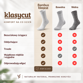 Skarpety Klasycut z włókna bambusowego premium