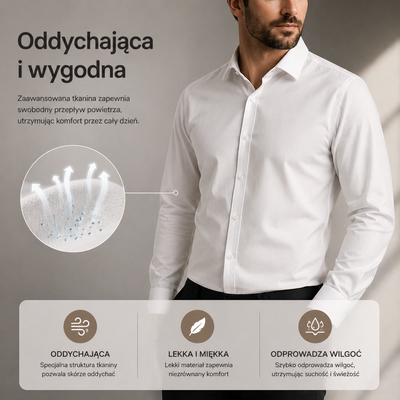 Koszula Klasycut - Odporna na Gniecenie, Antyperspiracyjna & Modelująca Sylwetkę